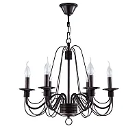 Люстра подвесная Velia FR2046-PL-06-BR Freya без плафона на 6 ламп, основание чёрное в стиле классический Люстра подвесная Velia FR2046-PL-06-BR Freya без плафона на 6 ламп, основание чёрное в стиле классический